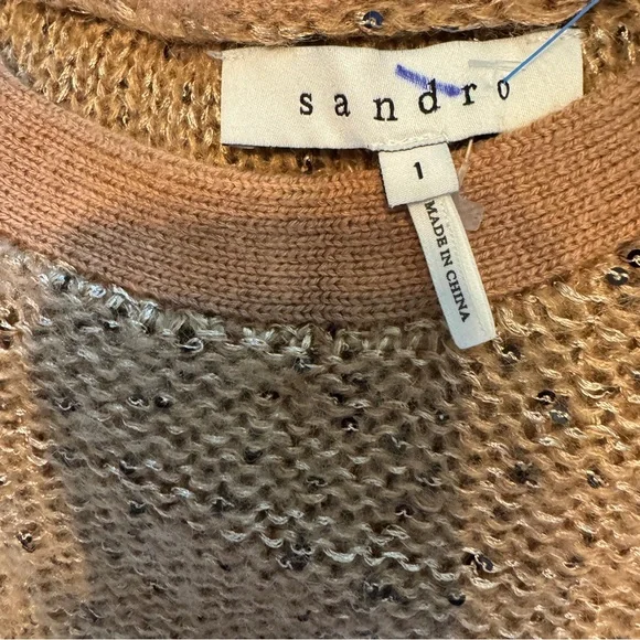 Sandro Gold Sequin Shift Dress Size 1 fits to medium